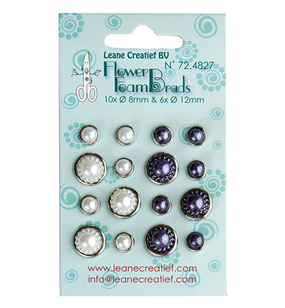 Leane Creatief Pearl Brads White & Grey