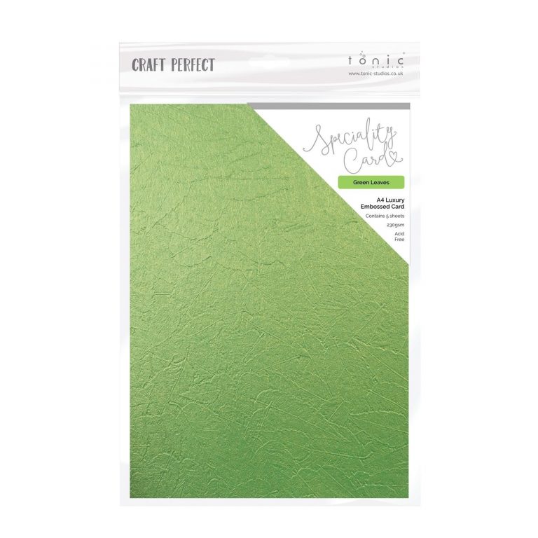 Tonic Studios Cartoncino Embossato A4 1fg Green Leaves