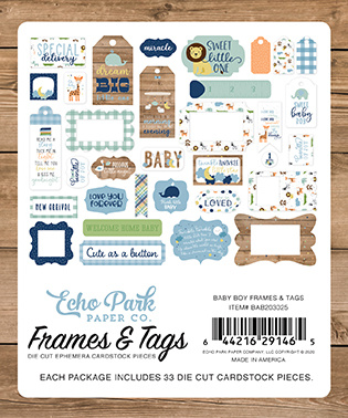 Echo Park "Baby Boy" Frames & Tags - immagine 2