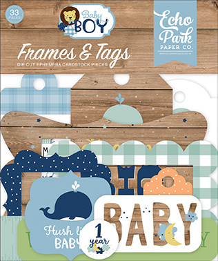 Echo Park "Baby Boy" Frames & Tags