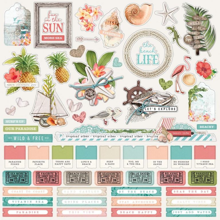 Simple Stories Stickers 12x12 Simple Vintage Coastal