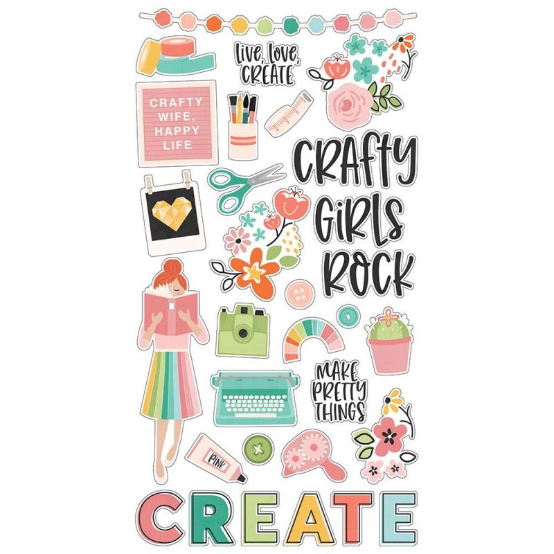 Simple Stories Chipboard 6x12" Hey, Crafty Girl