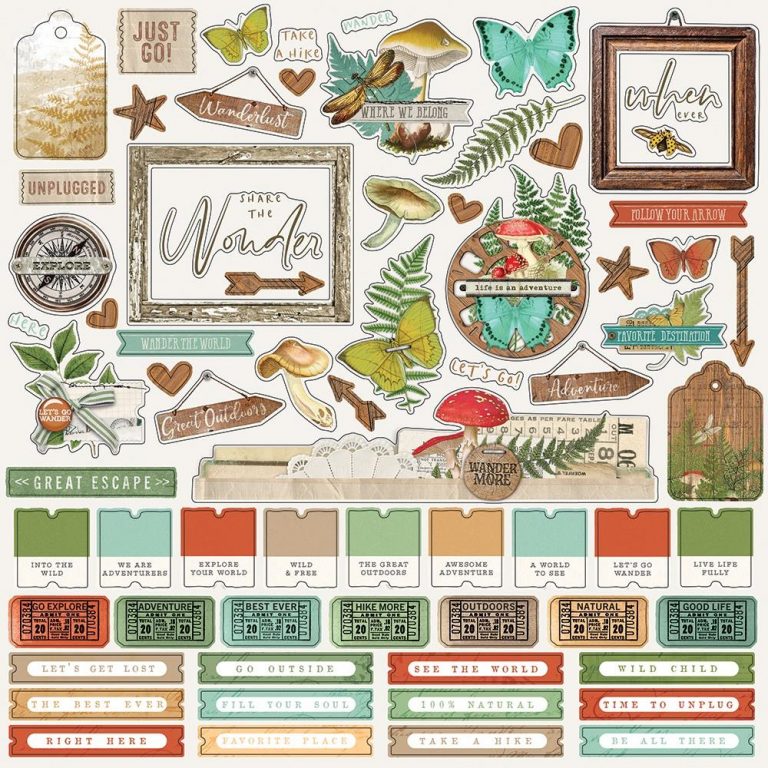 Simple Stories Cardstock Stickers 12x12" Simple Vintage Great Escape