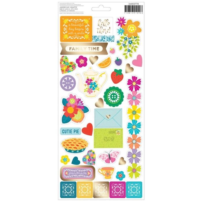 American Crafts Chipboard Stickers Splendid Paige Evans - immagine 2