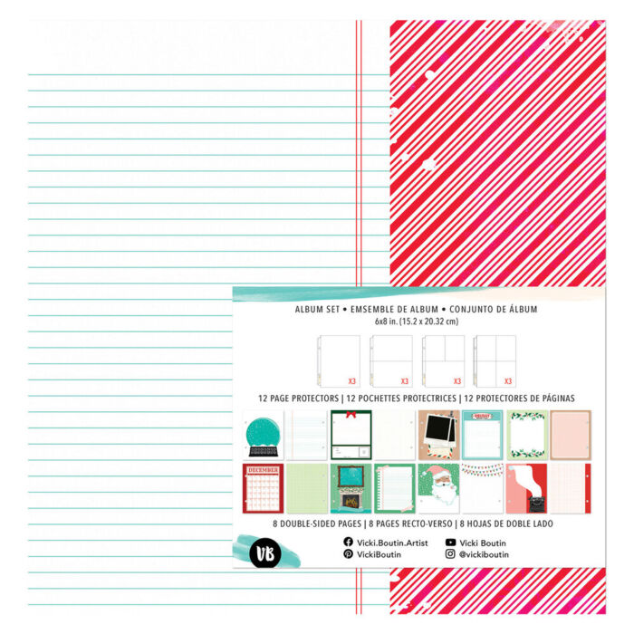 American Crafts Vicki Boutin Peppermint Kisses 6x8" Album Set - immagine 2